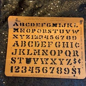 Western Lettering Stencil Vintage Cowboy Theme